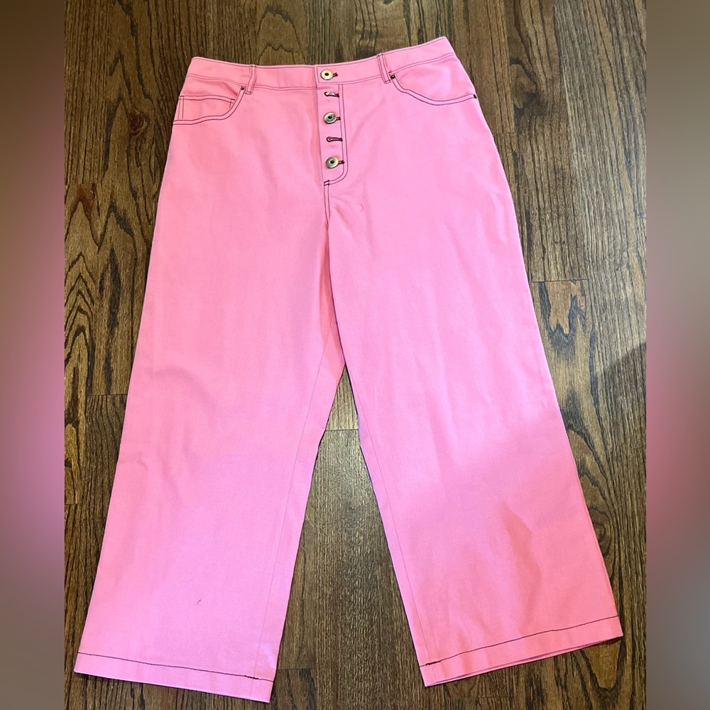 Very fun Kate Spade wide-leg pants in raspberry size 14.